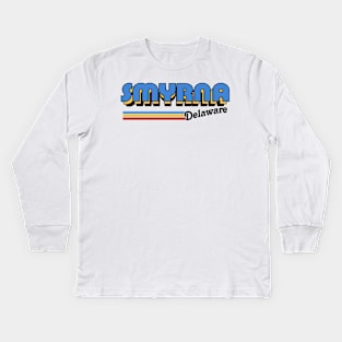 Smyrna, Delaware / / Retro Styled Design Kids Long Sleeve T-Shirt